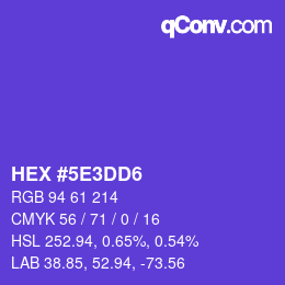 カラーコード: HEX #5E3DD6 | qconv.com