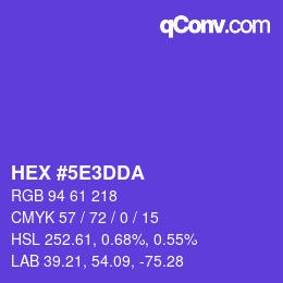 カラーコード: HEX #5E3DDA | qconv.com