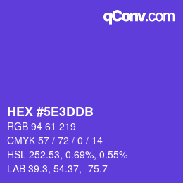 Código de color: HEX #5E3DDB | qconv.com