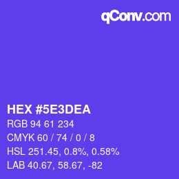 Color code: HEX #5E3DEA | qconv.com