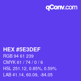 Color code: HEX #5E3DEF | qconv.com