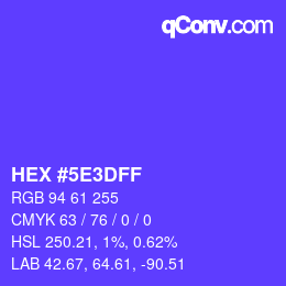 Color code: HEX #5E3DFF | qconv.com