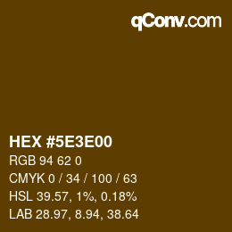 Código de color: HEX #5E3E00 | qconv.com