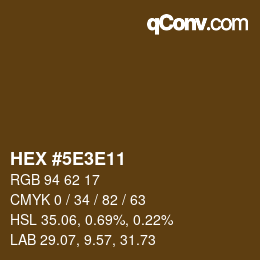 カラーコード: HEX #5E3E11 | qconv.com