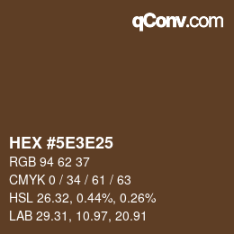 Color code: HEX #5E3E25 | qconv.com