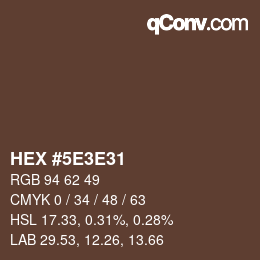 Código de color: HEX #5E3E31 | qconv.com