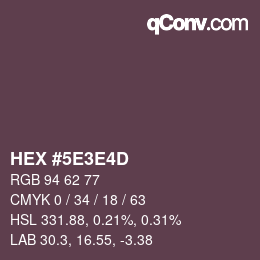 Color code: HEX #5E3E4D | qconv.com