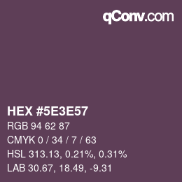 Código de color: HEX #5E3E57 | qconv.com