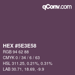 颜色代码: HEX #5E3E58 | qconv.com