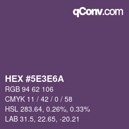 Code couleur: HEX #5E3E6A | qconv.com