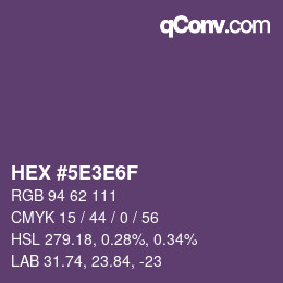 Code couleur: HEX #5E3E6F | qconv.com