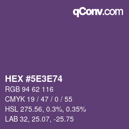 Color code: HEX #5E3E74 | qconv.com