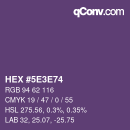 Código de color: HEX #5E3E74 | qconv.com