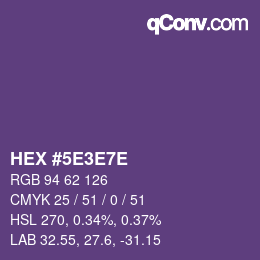 Código de color: HEX #5E3E7E | qconv.com