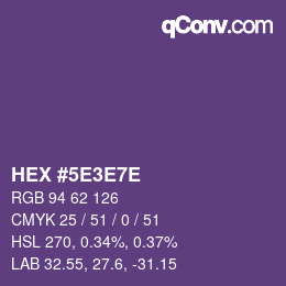 カラーコード: HEX #5E3E7E | qconv.com