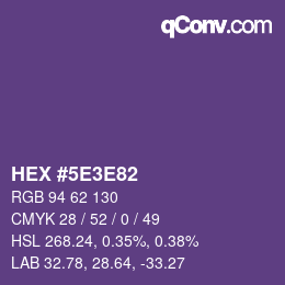 Code couleur: HEX #5E3E82 | qconv.com