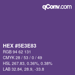 Code couleur: HEX #5E3E83 | qconv.com