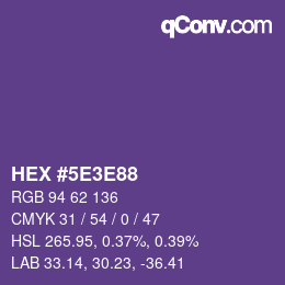 Código de color: HEX #5E3E88 | qconv.com