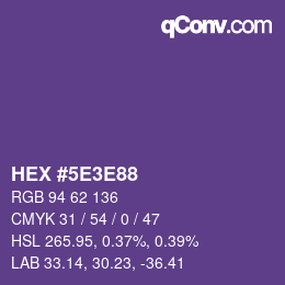 Código de color: HEX #5E3E88 | qconv.com