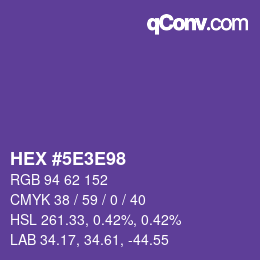 Color code: HEX #5E3E98 | qconv.com