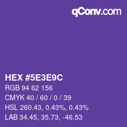 Código de color: HEX #5E3E9C | qconv.com