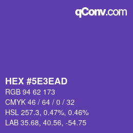 カラーコード: HEX #5E3EAD | qconv.com