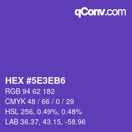 Farbcode: HEX #5E3EB6 | qconv.com