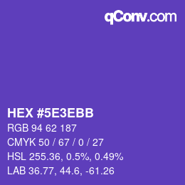 Code couleur: HEX #5E3EBB | qconv.com