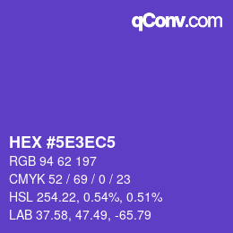 Color code: HEX #5E3EC5 | qconv.com