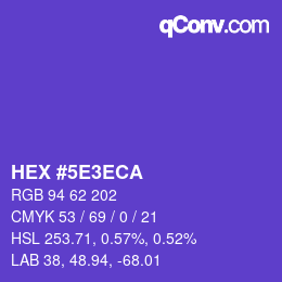 Color code: HEX #5E3ECA | qconv.com