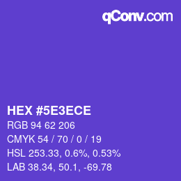 Farbcode: HEX #5E3ECE | qconv.com