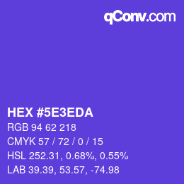 カラーコード: HEX #5E3EDA | qconv.com