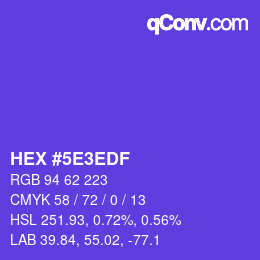 Color code: HEX #5E3EDF | qconv.com