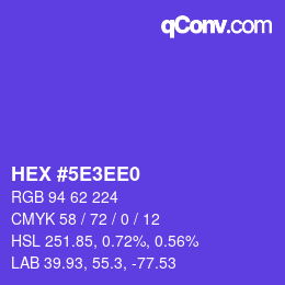 Color code: HEX #5E3EE0 | qconv.com