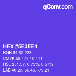 Color code: HEX #5E3EE4 | qconv.com