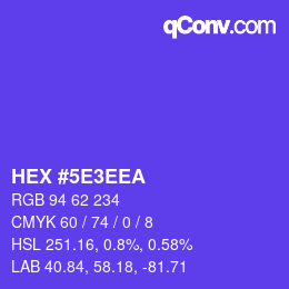 Color code: HEX #5E3EEA | qconv.com