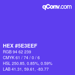 Color code: HEX #5E3EEF | qconv.com