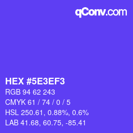Color code: HEX #5E3EF3 | qconv.com