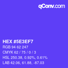 Código de color: HEX #5E3EF7 | qconv.com
