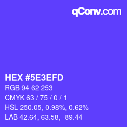 Color code: HEX #5E3EFD | qconv.com