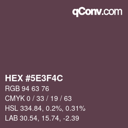 Color code: HEX #5E3F4C | qconv.com