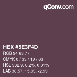 カラーコード: HEX #5E3F4D | qconv.com