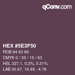 Color code: HEX #5E3F50 | qconv.com
