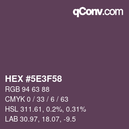 カラーコード: HEX #5E3F58 | qconv.com