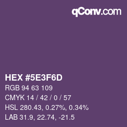カラーコード: HEX #5E3F6D | qconv.com