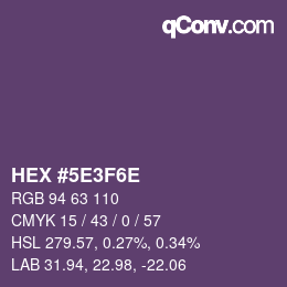 Código de color: HEX #5E3F6E | qconv.com