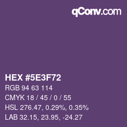 カラーコード: HEX #5E3F72 | qconv.com