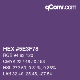 カラーコード: HEX #5E3F78 | qconv.com