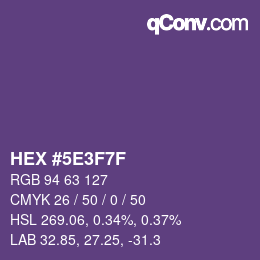 カラーコード: HEX #5E3F7F | qconv.com