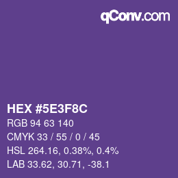 Farbcode: HEX #5E3F8C | qconv.com